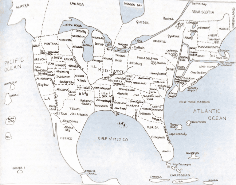 1980’de New York’lu birinin Amerika’yı görüşü (Cappelen Geografisk Leksikon 1’den) – Tarihi bir yolculuk.