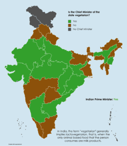 Vejetaryen Başbakanları olan Hindistan eyaletleri